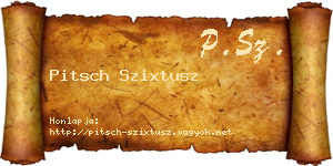 Pitsch Szixtusz névjegykártya